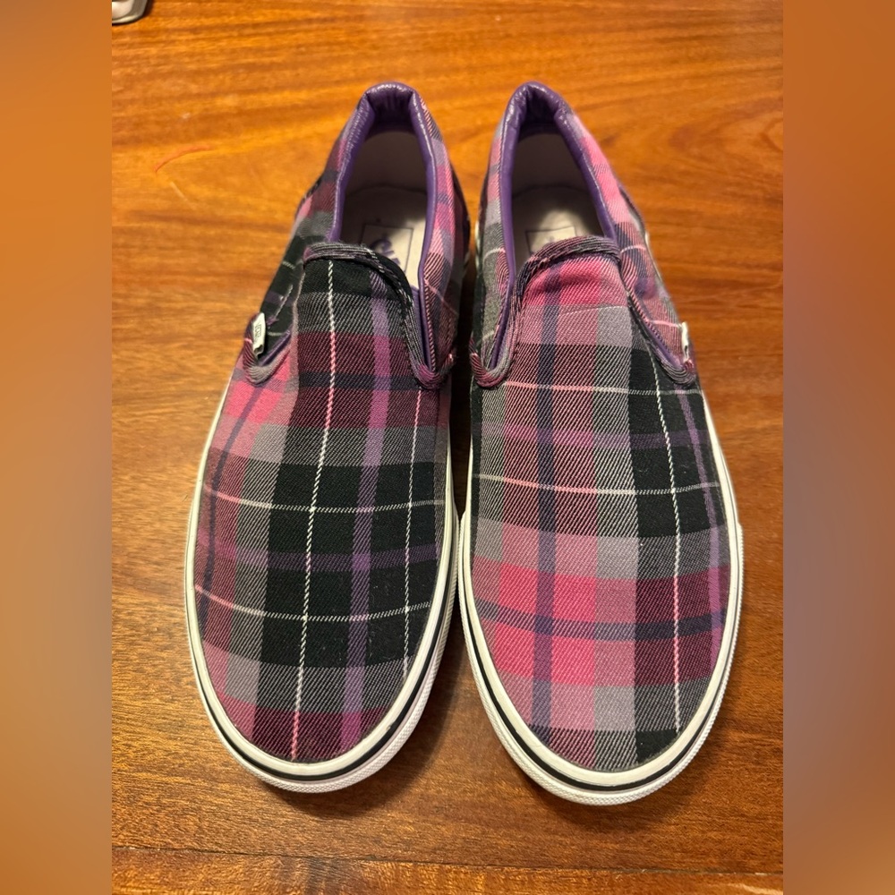 Vans Plaid Sneakers - Pink, Black, Purple